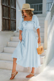 R.Vivimos Women Summer Half Sleeve Cotton Ruffled Vintage Elegant Backless A Line Flowy Long Dresses