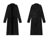 R.Vivimos Women's Long Sleeves Casual Velvet Jacket Open Front Cardigan Coat Outerwear