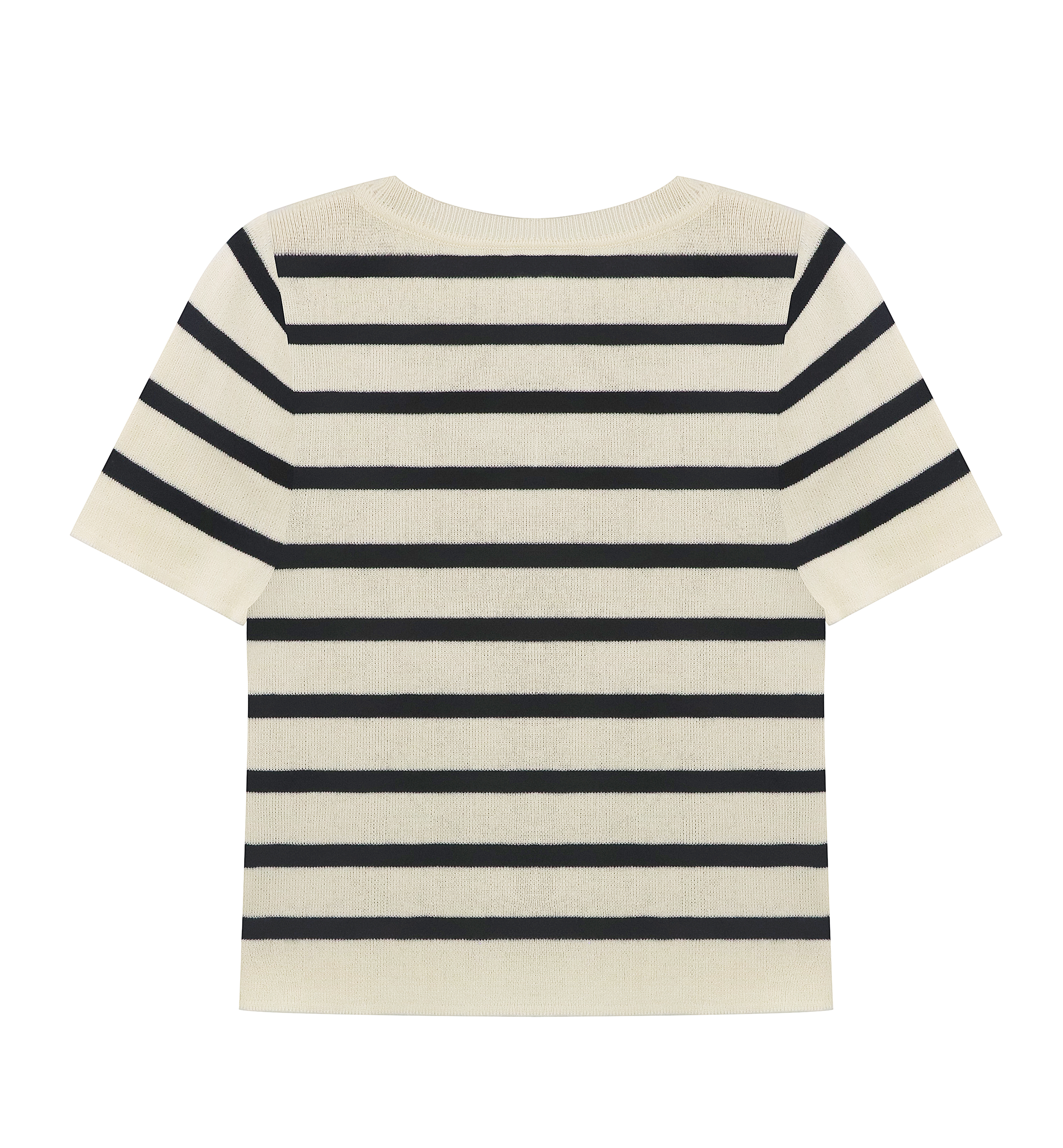 R.Vivimos Crop Tops for Women Spring Summer Short Sleeve Crew Neck Rib-Knit Stretchy Striped T-Shirts Blouses4