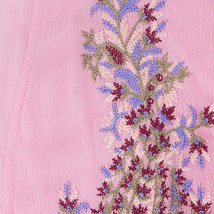 R.Vivimos Women's Summer Bat Sleeves Vintage Floral Embroidered Deep V Neck Cotton Boho Swing Short Dress