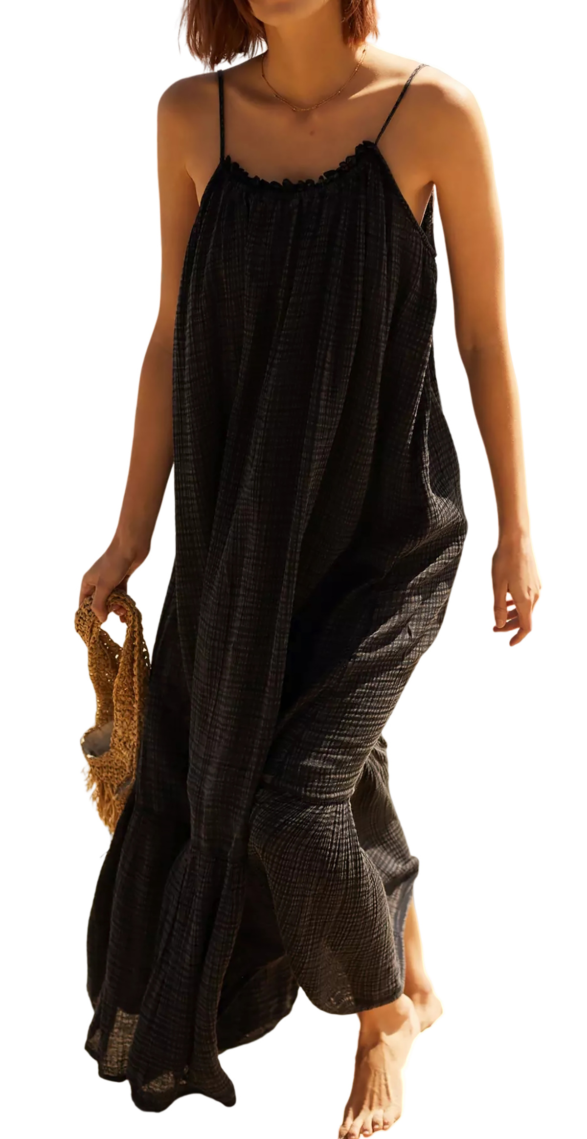 R.Vivimos Women's Summer Cotton Maxi Dress Adjustable