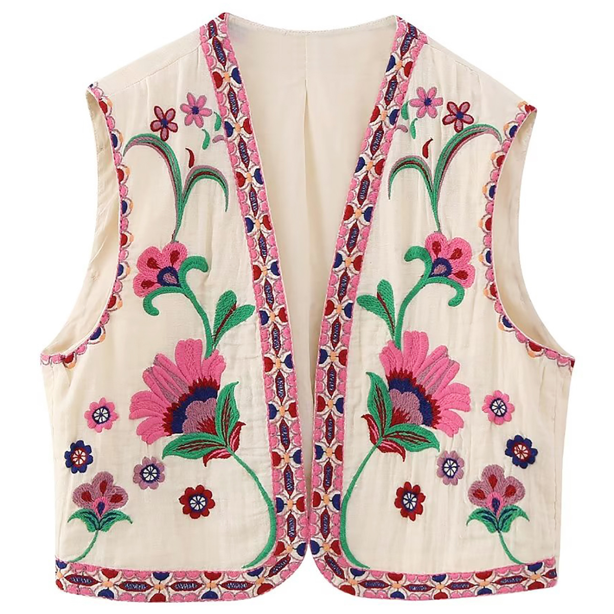 R.Vivimos Women's Cotton Cropped Vest Spring Summer Sleeveless