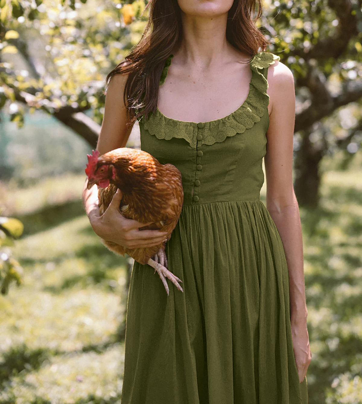 R.Vivimos Womens Summer Cotton Sleeveless Midi Dresses Vintage Lace Trim Button Up Tie Waist Casual A-Line Flowy Long Dresses3