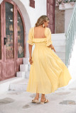 R.Vivimos Women Summer Half Sleeve Cotton Ruffled Vintage Elegant Backless A Line Flowy Long Dresses
