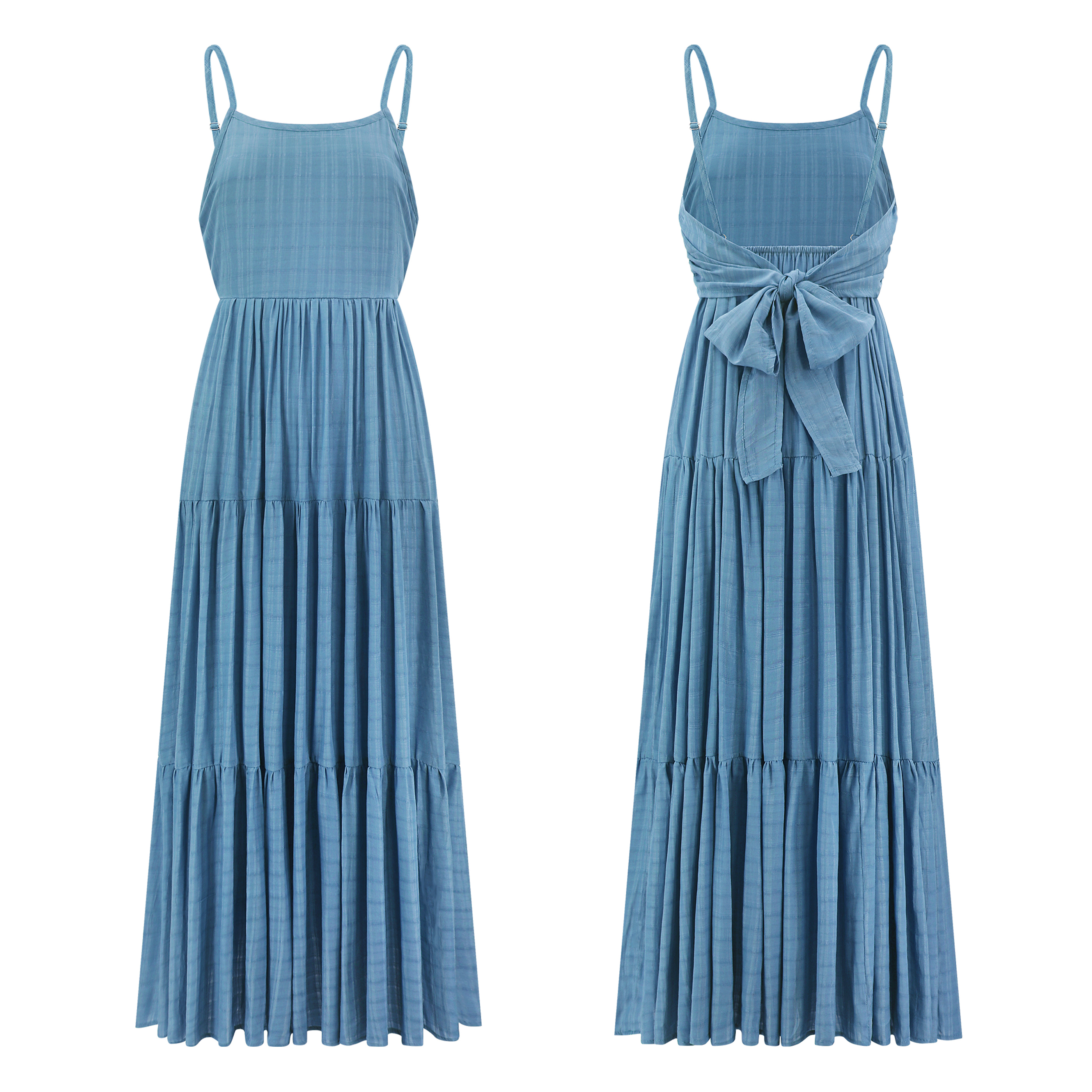 ワンピース Riviera Bow Tiered Long Dress Shipping in mid-June] Riviera Bow Tiered Long Dress