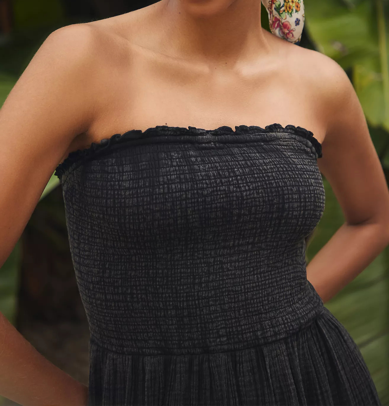 R.Vivimos Womens Summer Boho Cotton Maxi Dress Adjustable Spaghetti Strap Elastic Smocked Casual Ruffle Hem Flowy Beach Dress4