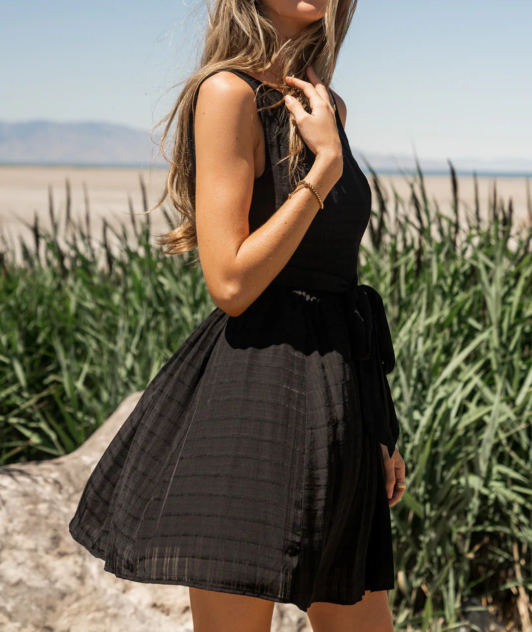 R.Vivimos Womens Summer Sleeveless Back Cross Wrap Lace Up Slim Fit Backless A-Line Mini Skater Dress with Pockets3