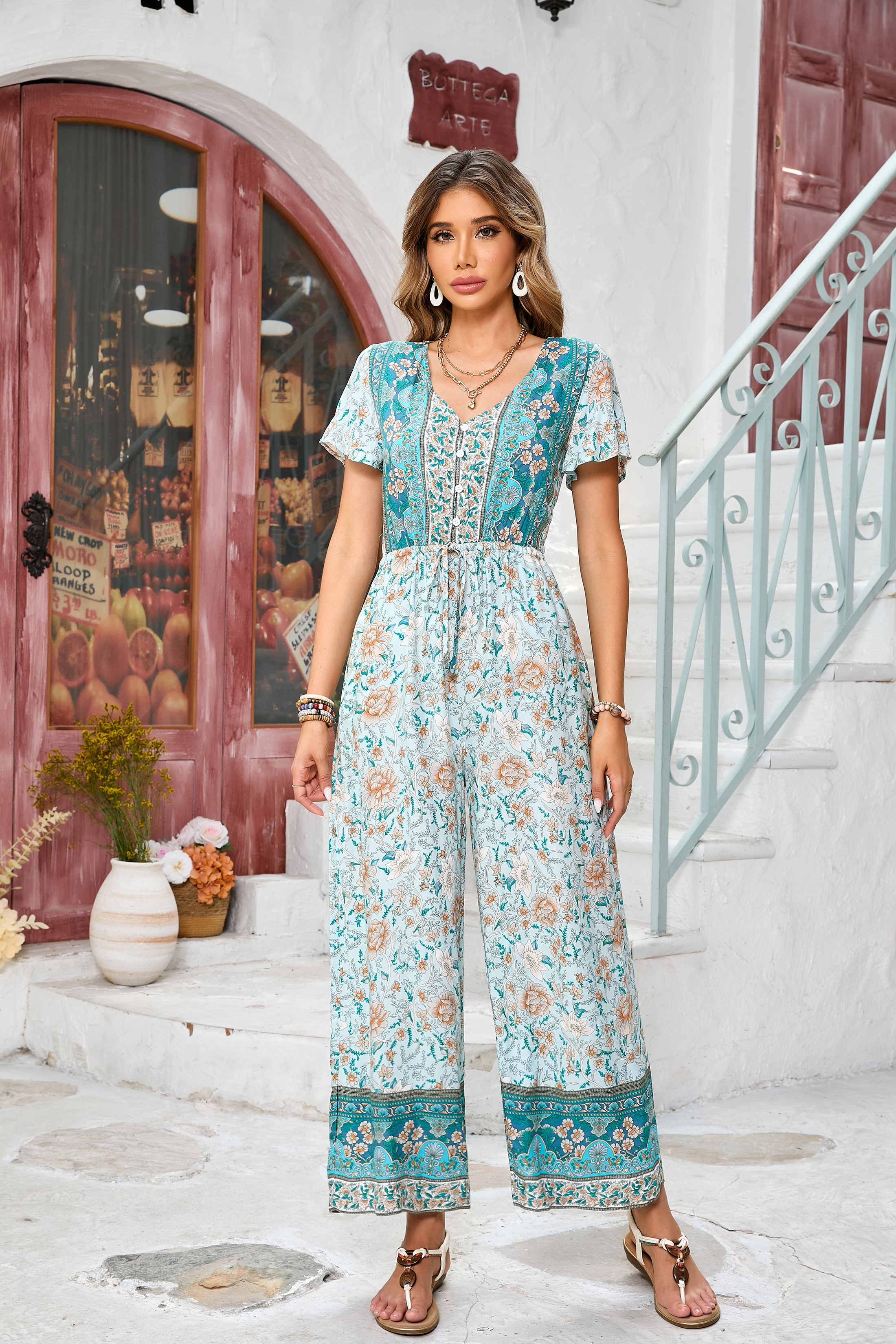 R.Vivimos One Piece Jumpsuits for Women Summer Boho Floral