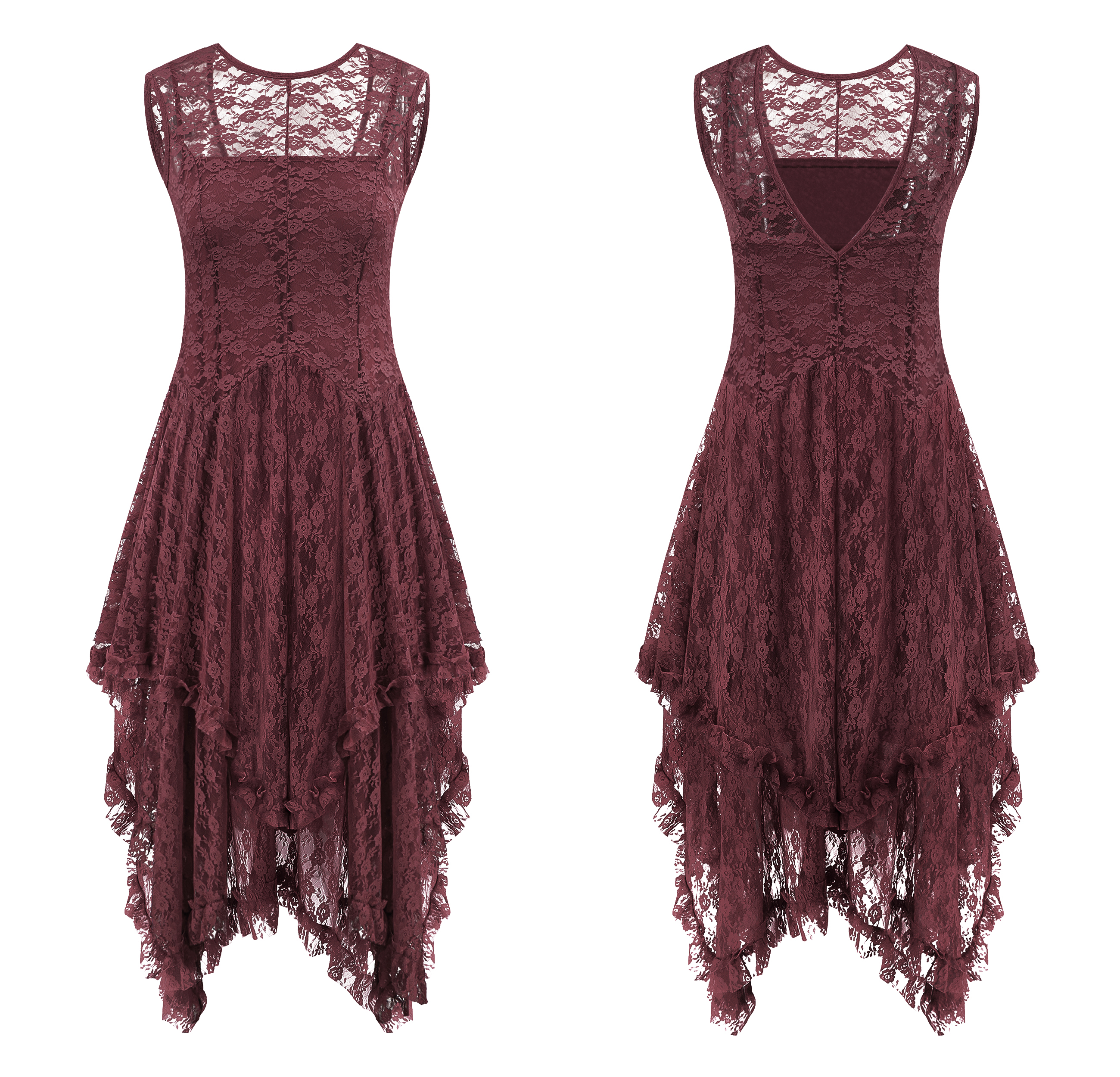 R.Vivimos Womens Sleeveless Backless Asymmetrical Layered