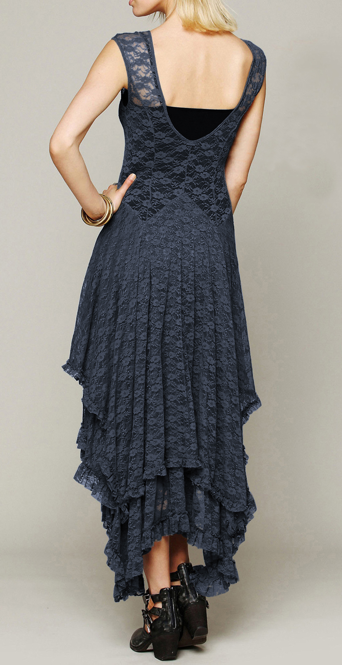 新品　Sサイズ　LE’RURE Prism lace A-line dress黒 Prism lace A-line dressのドレス|Dorry Doll / LE'RURE