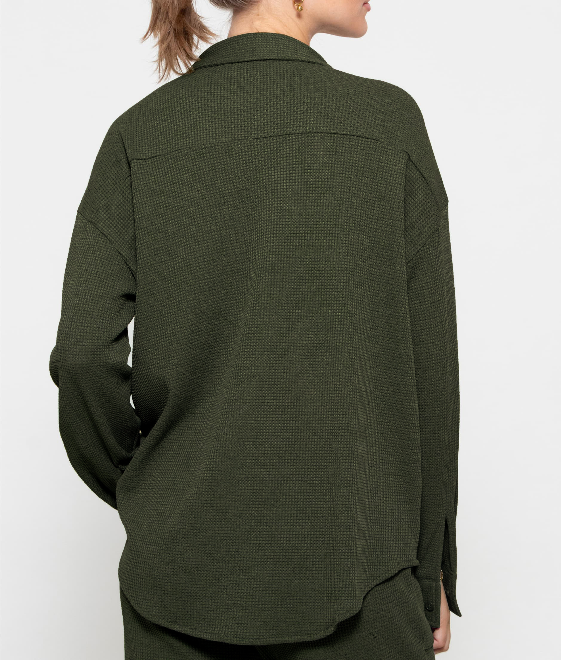 R.Vivimos Womens Long Sleeve Button Down Shirts Fall Winter Casual Loose Waffle Knit Tops4