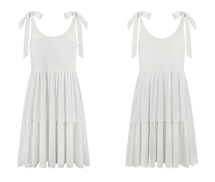 R.Vivimos Womens Summer Casual Cotton Linen Mini Dress 2025 Adjustable Straps Sleeveless Loose Flowy Beach Dress with Pockets