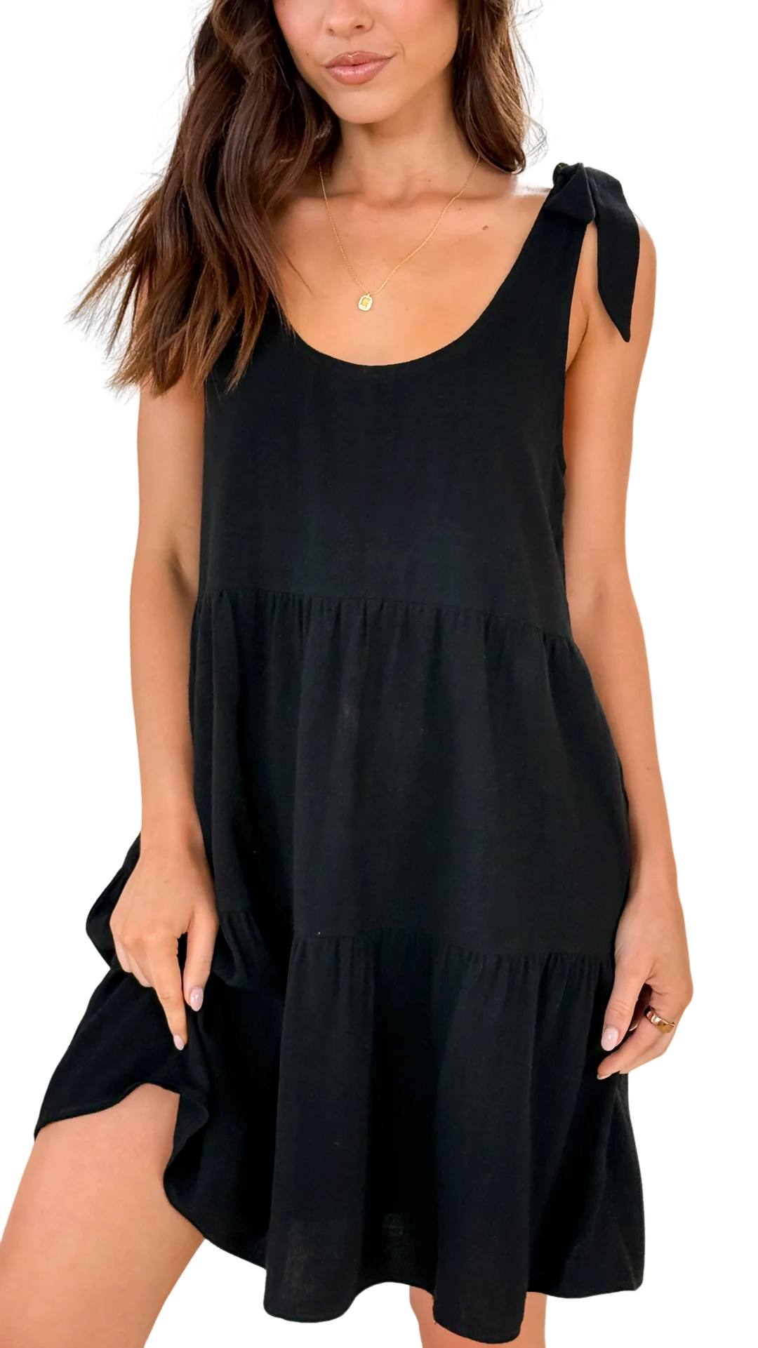 R.Vivimos Womens Summer Casual Cotton Linen Mini Dress 2025 Adjustable Straps Sleeveless Loose Flowy Beach Dress with Pockets