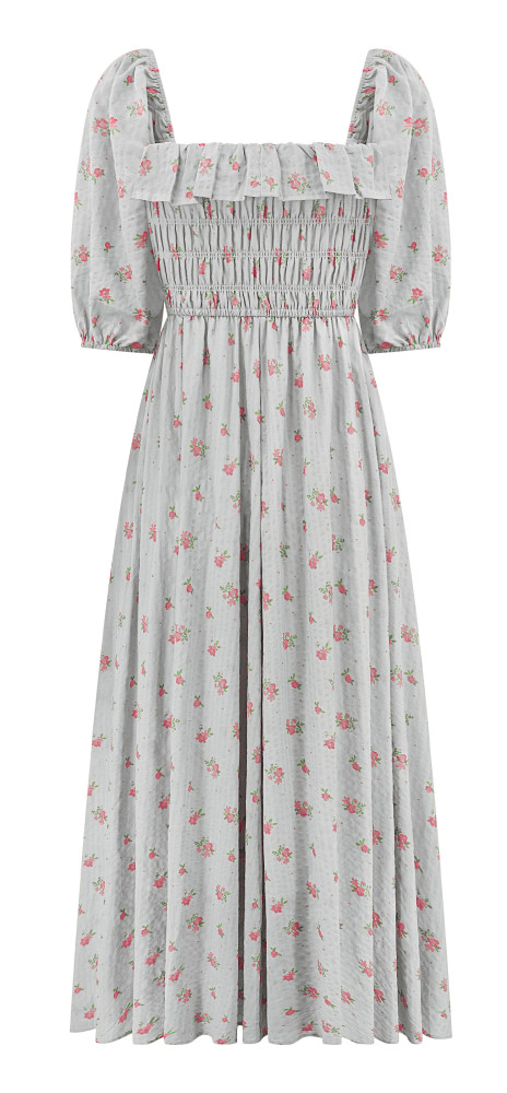 R.Vivimos Women Summer Half Sleeve Cotton Ruffled Vintage Elegant Backless A Line Flowy Long Dresses