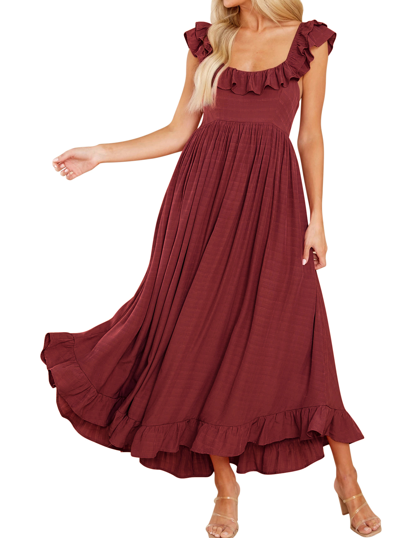 ワンピース ANDRESD curved square velour dress curved square velour dress | ANDRESD