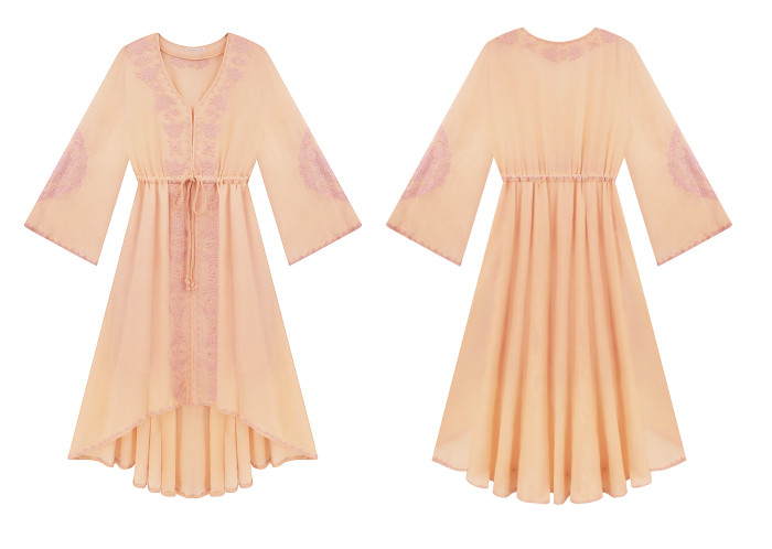 R.Vivimos Womens Cotton Embroidered High Low Long Dresses