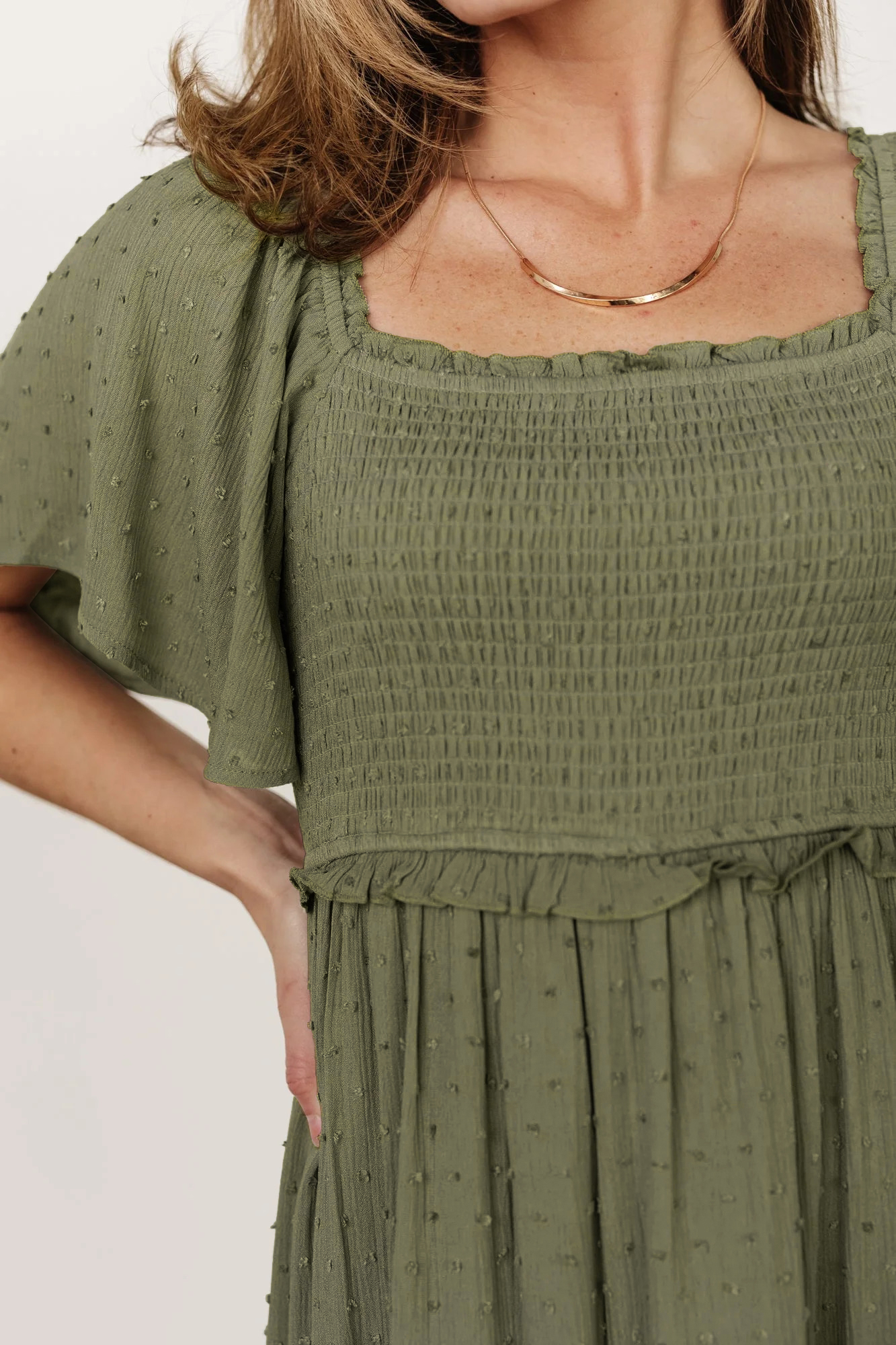 R.Vivimos Womens Summer 2025 Maxi Dress Short Sleeve Square Neck Elastic Smocked Swiss Dots Casual A-Line Flowy Long Dresses4