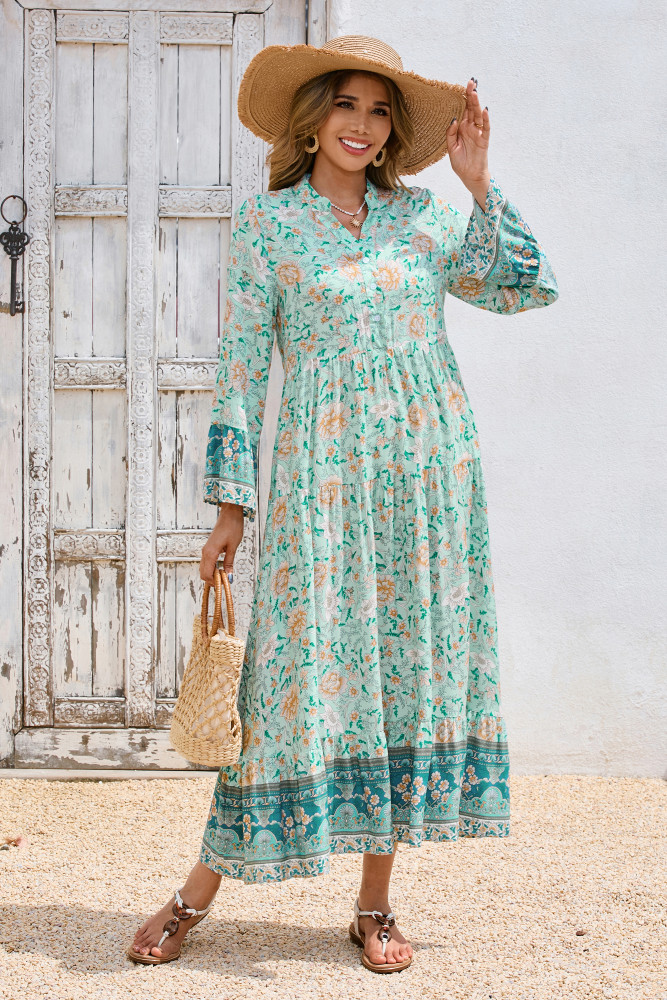 chinese dress ladies ANRABESS Long Sleeve Midi Dresses for Women Fall Fashion Casual Vacation  Crewneck Loose Split Striped Long Tshirts Dress Army Green S at Amazon  Women's Clothing store