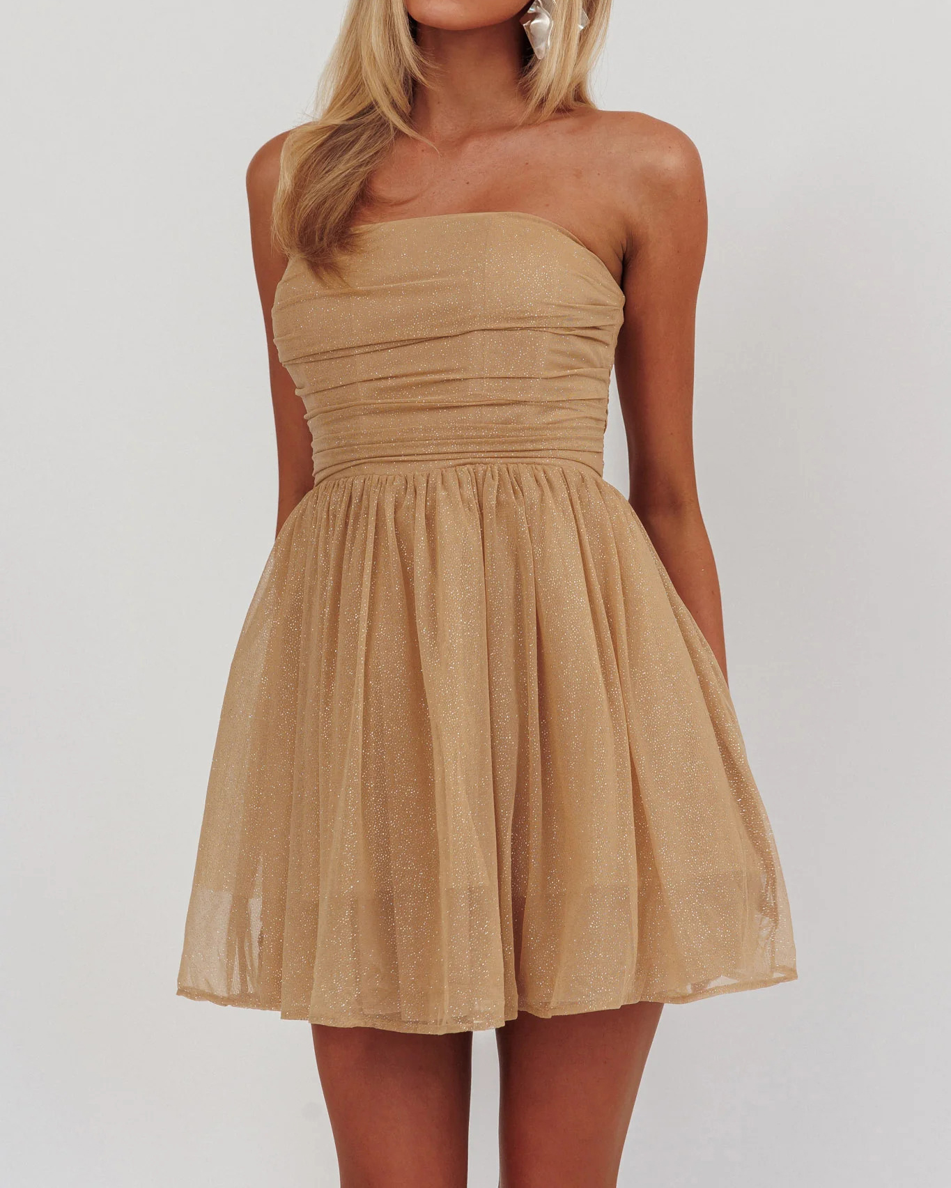 R.Vivimos Womens Sequin Homecoming Dresses 2025 Tube Sleeveless Tie Waist A-Line Sparkly Party Mini Dress Clubwear2