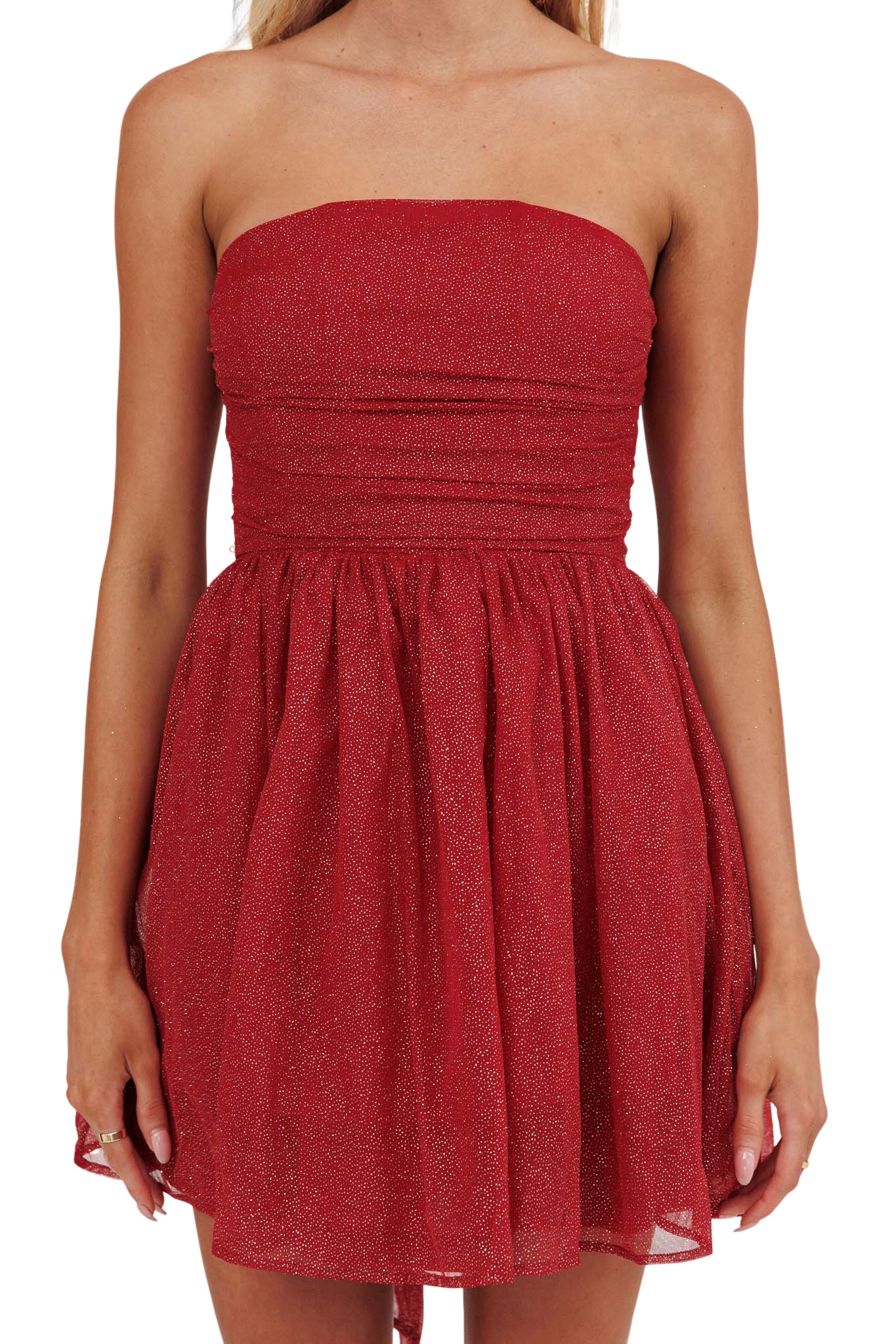 R.Vivimos Womens Sequin Homecoming Dresses 2025 Tube Sleeveless Tie Waist A-Line Sparkly Party Mini Dress Clubwear4