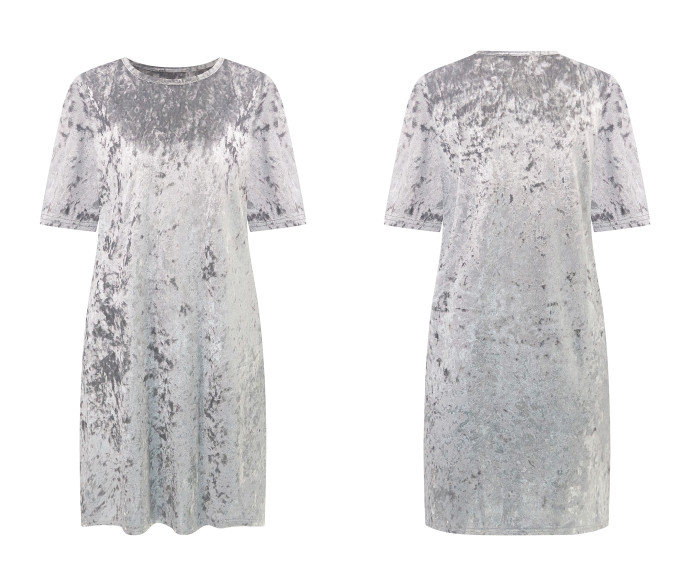 R.Vivimos Women's Summer Short Sleeve Crushed Velvet Mini Short Dresses