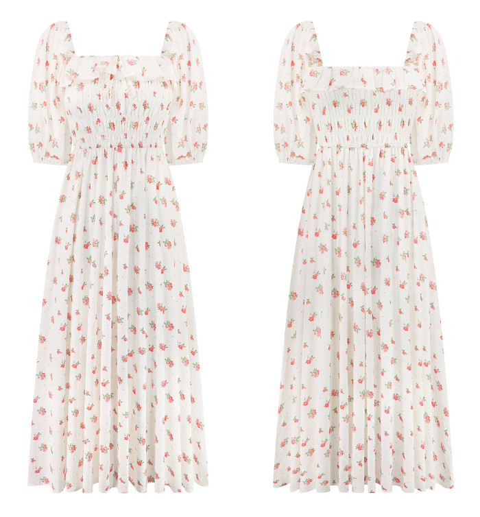 R.Vivimos Women Summer Half Sleeve Cotton Ruffled Vintage Elegant Backless A Line Flowy Long Dresses