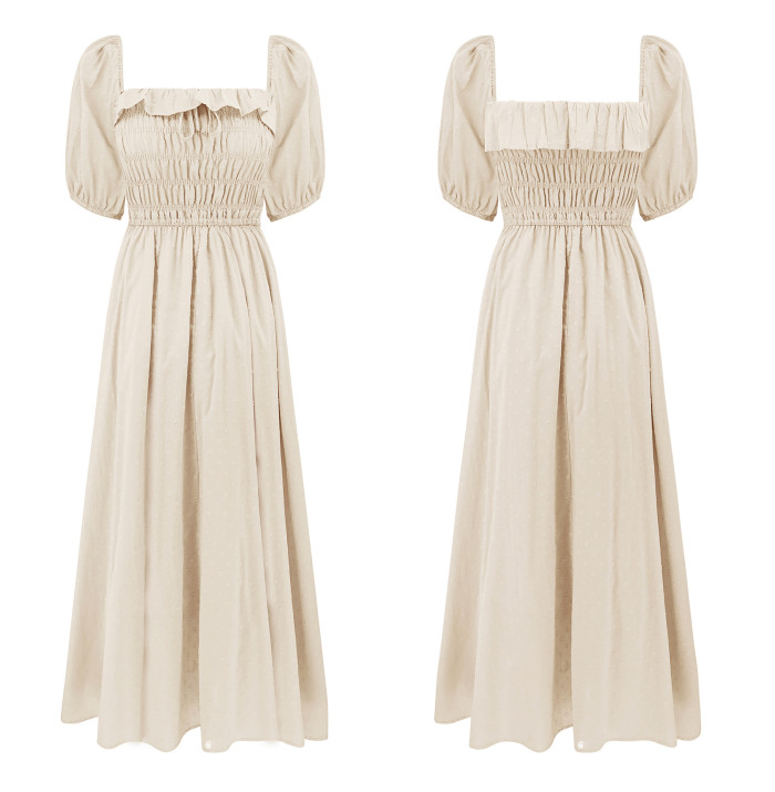 R.Vivimos Women Summer Half Sleeve Cotton Ruffled Vintage Elegant Backless A Line Flowy Long Dresses