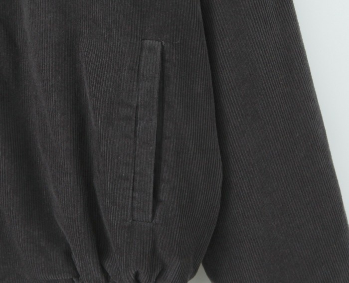 R.Vivimos Corduroy Cotton Jackets for Women Fall Winter 2025 Long Sleeve Zipper Up Casual Cropped Coats with Pockets