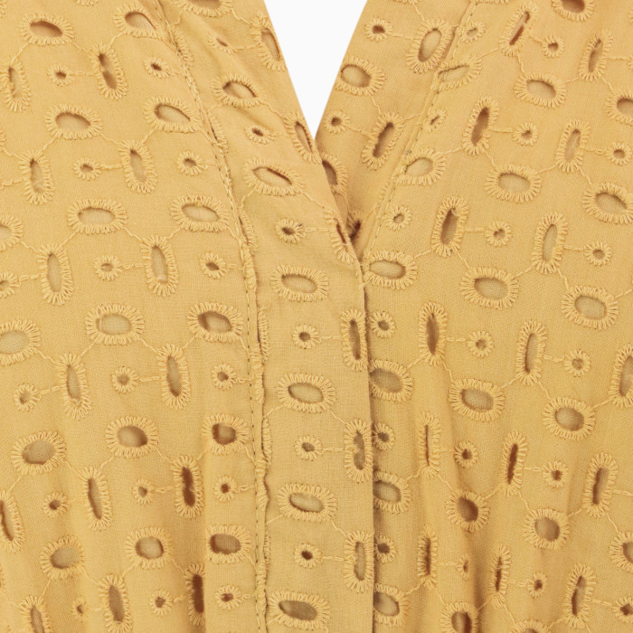 R.Vivimos Womens Summer Cotton Eyelet Dress 2025 Short Sleeve V Neck Elastic Waist Embroidered Hollow Out A-Line Mini Dress