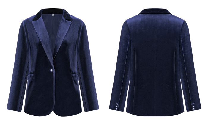 R.Vivimos Velvet Blazers for Women 2025 Fall Winter Casual Long Sleeve Front Button Warm Jackets Coat with Pockets