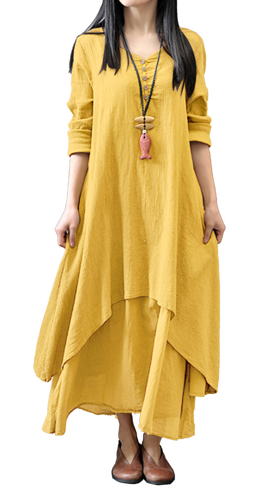 knee length dresses for ladies Plus Size Casual Maxi Dress Square Neck-Black, 5XL main image 1