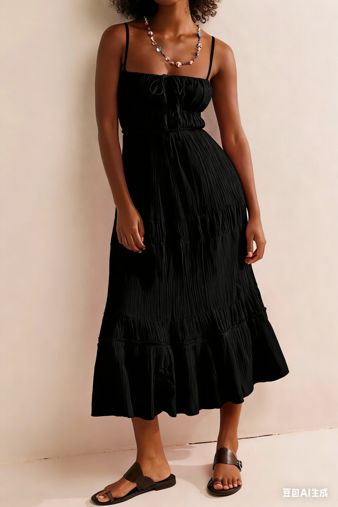 R.Vivimos Cotton Casual Summer Dresses for Women 2026 Spaghetti Strap Backless Boho Flowy Midi Dress with Pockets