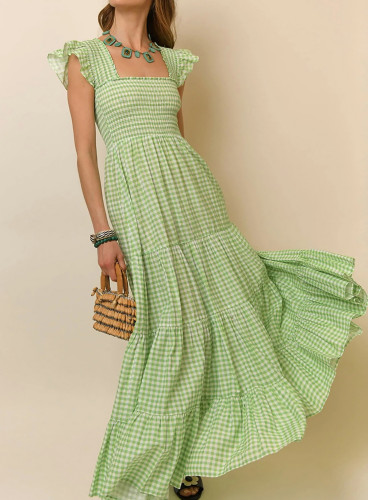 sachin and babi light blue dress R.Vivimos Boho Maxi Dresses for Women 2025 Summer Sleeveless Halter Elastic  Waist Sexy Backless Front Slit Flowy Long Dresses main image 1