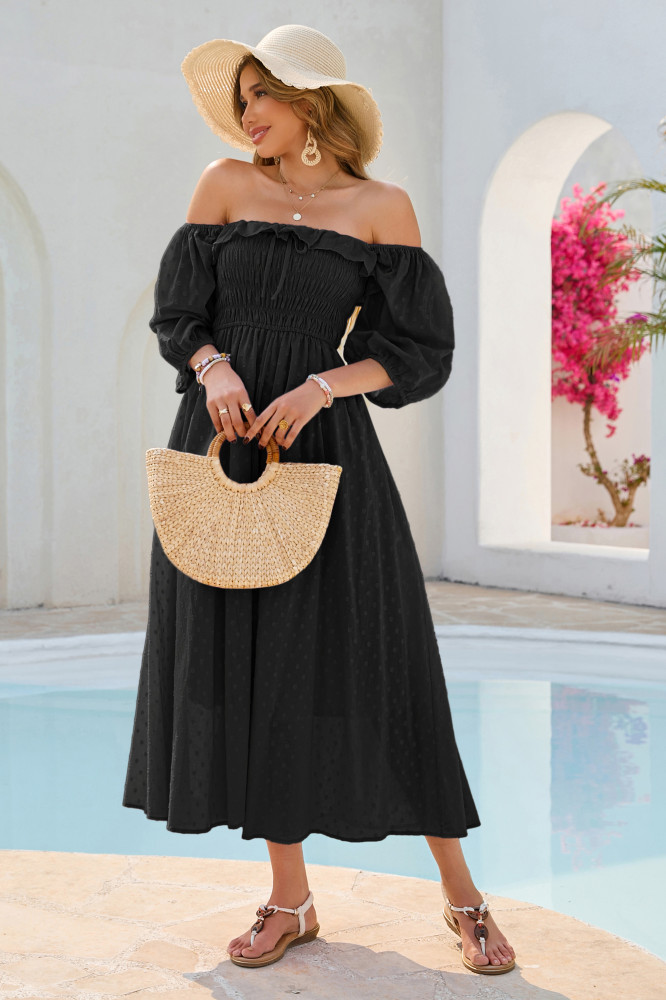 R.Vivimos Women Summer Half Sleeve Cotton Ruffled Vintage Elegant Backless A Line Flowy Long Dresses