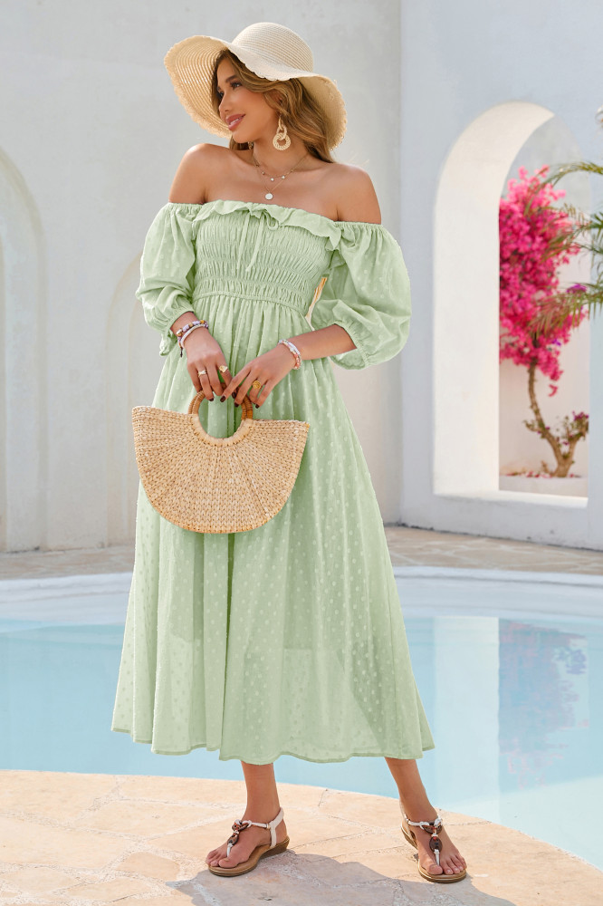 R.Vivimos Women Summer Half Sleeve Cotton Ruffled Vintage Elegant Backless  A Line Flowy Long Dresses