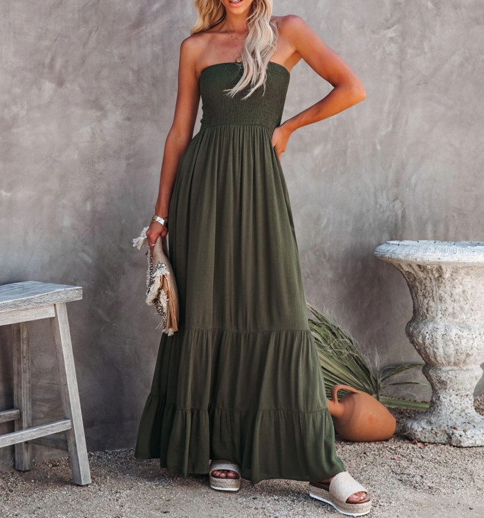 slim fit dress slacks Valentina Vegan Leather Tube Dress
