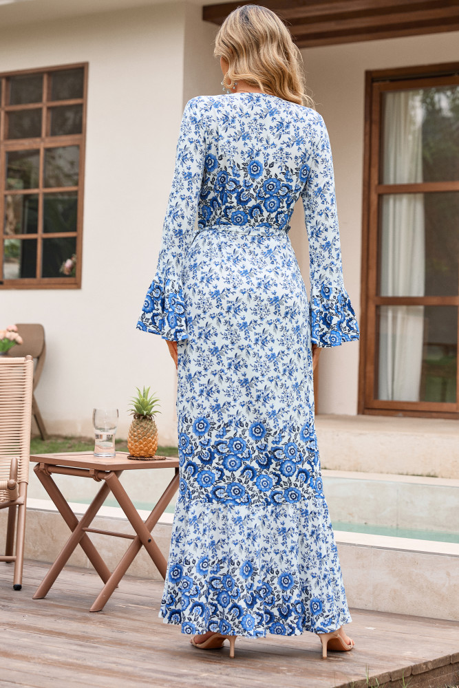 R.Vivimos Womens Summer Long Sleeve Cardigan Sexy Maxi Dresses