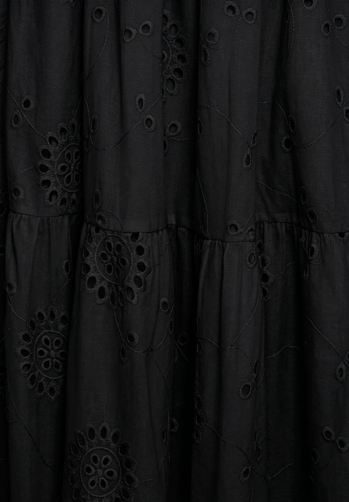 R.Vivimos Womens Summer Cotton Short Sleeve Square Neck Eyelet Embroidery Elastic Waist Casual A-Line Tiered Flowy Midi Dress
