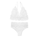 White Lace Hollow Out Triangle Cup Bralette Comfort