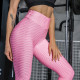 Rushlover Casual Pink Leggings Full Length Jacquard Best Yoga Pants
