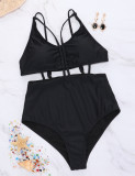 Black Padded Strappy Monokini High-Waisted Post Surgery