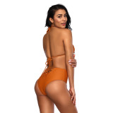 Orange Beachwear Backless For Sexy Women Swimwear Bikini