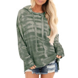 Army Green Drawstring Plus Size Sweatshirt