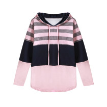 Pink Full Sleeve Drawstring Sweatshirt 