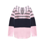 Pink Full Sleeve Drawstring Sweatshirt 