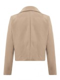 Khaki Full Sleeves Crop Side Pockets Jacket Street Style