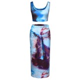 Blue Bodycon Dress Polyester Mini Summer Dress for Women