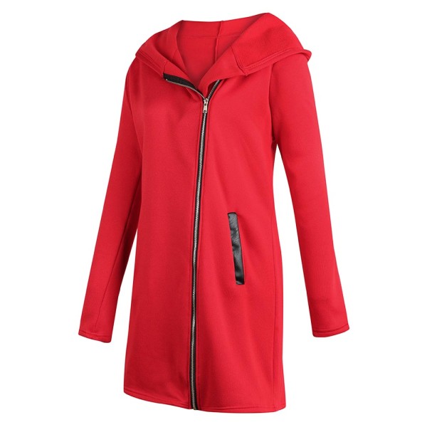 Charming Red Solid Color Jacket Long Sleeve For Shopping