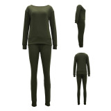 Army Green Hip-Length Top Side Pockets Pants Tops For Women