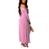 Pink Sling Bodycon Dress Solid Color Cardigan Garment
